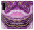 W3896 Purple Marble Gold Streaks Hülle Schutzhülle Taschen und Leder Flip für Sony Xperia 5 IV