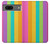 W3678 Colorful Rainbow Vertical Hülle Schutzhülle Taschen und Leder Flip für Google Pixel 7