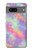 W3706 Pastel Rainbow Galaxy Pink Sky Hülle Schutzhülle Taschen und Leder Flip für Google Pixel 7