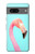 W3708 Pink Flamingo Hülle Schutzhülle Taschen und Leder Flip für Google Pixel 7