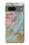 W3717 Rose Gold Blue Pastel Marble Graphic Printed Hülle Schutzhülle Taschen und Leder Flip für Google Pixel 7