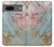 W3717 Rose Gold Blue Pastel Marble Graphic Printed Hülle Schutzhülle Taschen und Leder Flip für Google Pixel 7