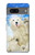 W3794 Arctic Polar Bear and Seal Paint Hülle Schutzhülle Taschen und Leder Flip für Google Pixel 7
