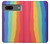 W3799 Cute Vertical Watercolor Rainbow Hülle Schutzhülle Taschen und Leder Flip für Google Pixel 7