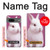 W3870 Cute Baby Bunny Hülle Schutzhülle Taschen und Leder Flip für Google Pixel 7