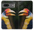 W3876 Colorful Hornbill Hülle Schutzhülle Taschen und Leder Flip für Google Pixel 7