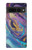 W3676 Colorful Abstract Marble Stone Hülle Schutzhülle Taschen und Leder Flip für Google Pixel 7 Pro