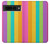 W3678 Colorful Rainbow Vertical Hülle Schutzhülle Taschen und Leder Flip für Google Pixel 7 Pro