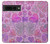 W3710 Pink Love Heart Hülle Schutzhülle Taschen und Leder Flip für Google Pixel 7 Pro