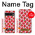 W3719 Strawberry Pattern Hülle Schutzhülle Taschen und Leder Flip für Google Pixel 7 Pro