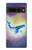 W3802 Dream Whale Pastel Fantasy Hülle Schutzhülle Taschen und Leder Flip für Google Pixel 7 Pro