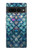W3809 Mermaid Fish Scale Hülle Schutzhülle Taschen und Leder Flip für Google Pixel 7 Pro
