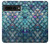 W3809 Mermaid Fish Scale Hülle Schutzhülle Taschen und Leder Flip für Google Pixel 7 Pro