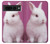 W3870 Cute Baby Bunny Hülle Schutzhülle Taschen und Leder Flip für Google Pixel 7 Pro