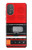 W3204 Red Cassette Recorder Graphic Hülle Schutzhülle Taschen und Leder Flip für Motorola Moto G Power 2022, G Play 2023