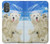 W3794 Arctic Polar Bear and Seal Paint Hülle Schutzhülle Taschen und Leder Flip für Motorola Moto G Power 2022, G Play 2023