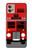 W2058 England British Double Decker Bus Hülle Schutzhülle Taschen und Leder Flip für Motorola Moto G32