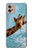 W3680 Cute Smile Giraffe Hülle Schutzhülle Taschen und Leder Flip für Motorola Moto G32