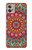 W3694 Hippie Art Pattern Hülle Schutzhülle Taschen und Leder Flip für Motorola Moto G32