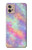 W3706 Pastel Rainbow Galaxy Pink Sky Hülle Schutzhülle Taschen und Leder Flip für Motorola Moto G32