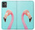 W3708 Pink Flamingo Hülle Schutzhülle Taschen und Leder Flip für Motorola Moto G32