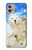 W3794 Arctic Polar Bear and Seal Paint Hülle Schutzhülle Taschen und Leder Flip für Motorola Moto G32