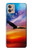 W3841 Bald Eagle Flying Colorful Sky Hülle Schutzhülle Taschen und Leder Flip für Motorola Moto G32