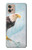 W3843 Bald Eagle On Ice Hülle Schutzhülle Taschen und Leder Flip für Motorola Moto G32