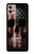 W3850 American Flag Skull Hülle Schutzhülle Taschen und Leder Flip für Motorola Moto G32