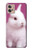 W3870 Cute Baby Bunny Hülle Schutzhülle Taschen und Leder Flip für Motorola Moto G32