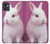 W3870 Cute Baby Bunny Hülle Schutzhülle Taschen und Leder Flip für Motorola Moto G32