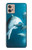 W3878 Dolphin Hülle Schutzhülle Taschen und Leder Flip für Motorola Moto G32