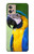 W3888 Macaw Face Bird Hülle Schutzhülle Taschen und Leder Flip für Motorola Moto G32