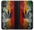 W3890 Reggae Rasta Flag Smoke Hülle Schutzhülle Taschen und Leder Flip für Motorola Moto G32