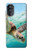 W1377 Ocean Sea Turtle Hülle Schutzhülle Taschen und Leder Flip für Motorola Moto G52, G82 5G