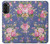 W3265 Vintage Flower Pattern Hülle Schutzhülle Taschen und Leder Flip für Motorola Moto G52, G82 5G