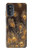 W3691 Gold Peacock Feather Hülle Schutzhülle Taschen und Leder Flip für Motorola Moto G52, G82 5G