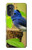 W3839 Bluebird of Happiness Blue Bird Hülle Schutzhülle Taschen und Leder Flip für Motorola Moto G52, G82 5G