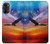 W3841 Bald Eagle Flying Colorful Sky Hülle Schutzhülle Taschen und Leder Flip für Motorola Moto G52, G82 5G