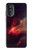 W3897 Red Nebula Space Hülle Schutzhülle Taschen und Leder Flip für Motorola Moto G52, G82 5G