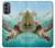 W1377 Ocean Sea Turtle Hülle Schutzhülle Taschen und Leder Flip für Motorola Moto G62 5G