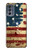 W2349 Old American Flag Hülle Schutzhülle Taschen und Leder Flip für Motorola Moto G62 5G