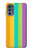 W3678 Colorful Rainbow Vertical Hülle Schutzhülle Taschen und Leder Flip für Motorola Moto G62 5G