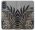 W3692 Gray Black Palm Leaves Hülle Schutzhülle Taschen und Leder Flip für Motorola Moto G62 5G