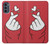 W3701 Mini Heart Love Sign Hülle Schutzhülle Taschen und Leder Flip für Motorola Moto G62 5G