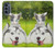 W3795 Kitten Cat Playful Siberian Husky Dog Paint Hülle Schutzhülle Taschen und Leder Flip für Motorola Moto G62 5G