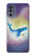 W3802 Dream Whale Pastel Fantasy Hülle Schutzhülle Taschen und Leder Flip für Motorola Moto G62 5G