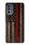 W3804 Fire Fighter Metal Red Line Flag Graphic Hülle Schutzhülle Taschen und Leder Flip für Motorola Moto G62 5G