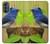 W3839 Bluebird of Happiness Blue Bird Hülle Schutzhülle Taschen und Leder Flip für Motorola Moto G62 5G