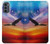 W3841 Bald Eagle Flying Colorful Sky Hülle Schutzhülle Taschen und Leder Flip für Motorola Moto G62 5G